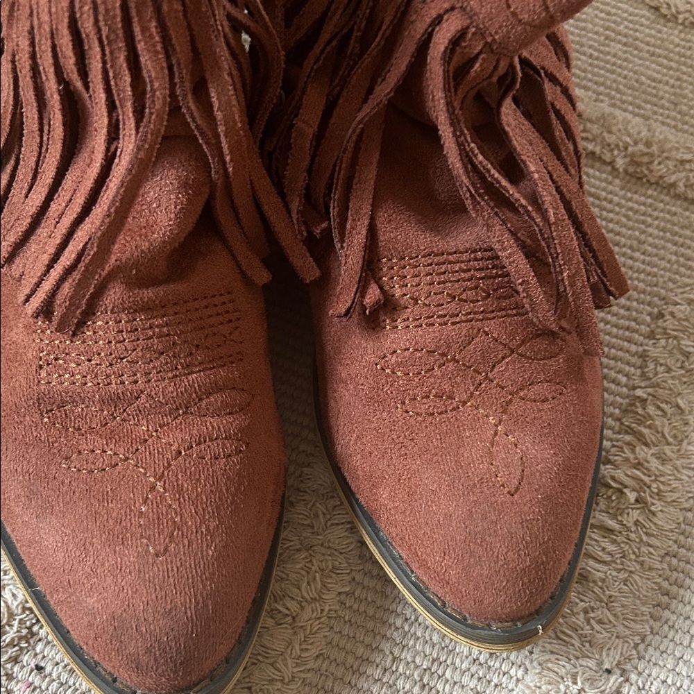 Fringed Suede Ankle Boots - Picture 5 of 5